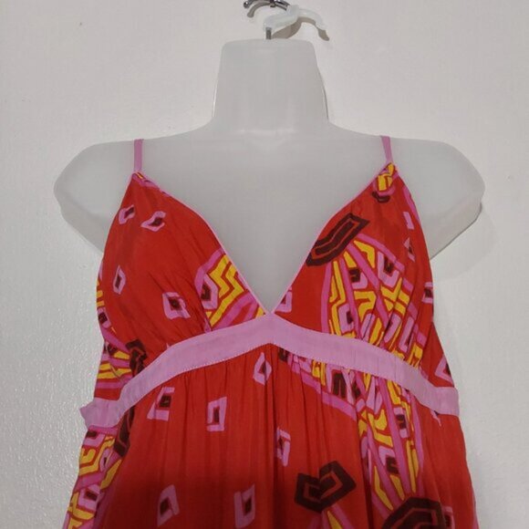 Farm Rio Red Tiki Bananas Tiered Maxi Sundress - Large - Great Condition - Picture 6 of 11